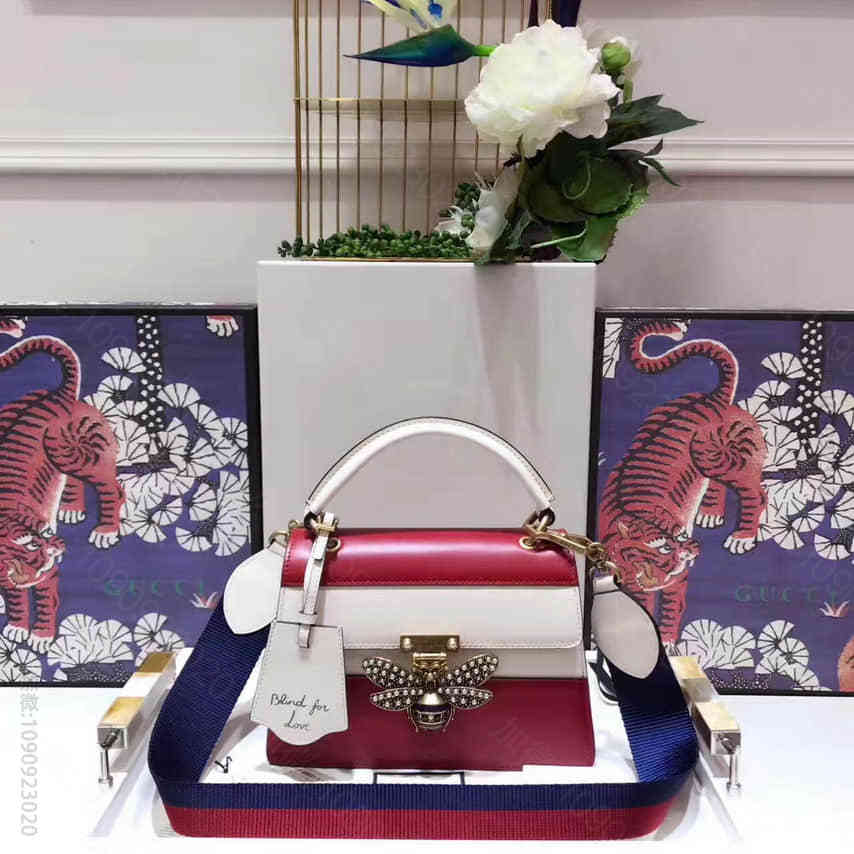 Gucci古驰/玛格丽特皇后系列Queen Margaret真皮手提包 47...