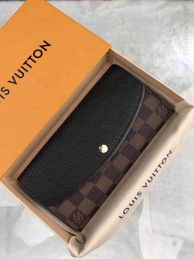 LV Damier Ebene格纹帆布小牛皮 NORMANDY 钱夹 N61261