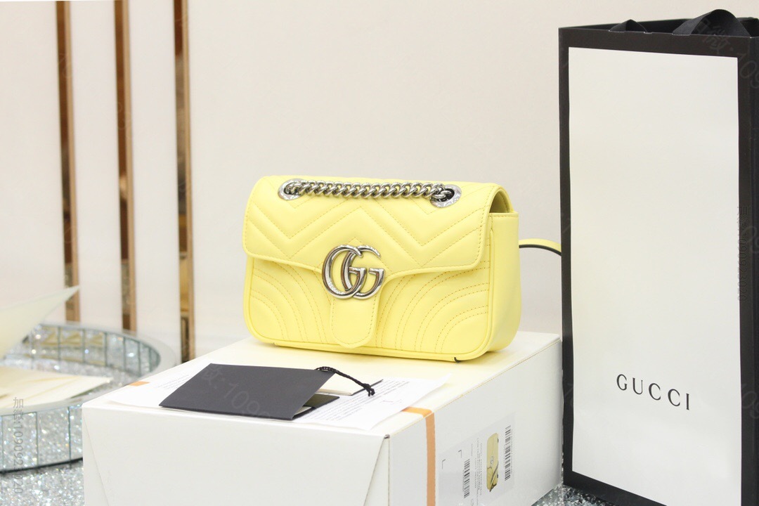 Gucci 马卡龙色GG Marmont系列马克龙肩背包 ‎446744