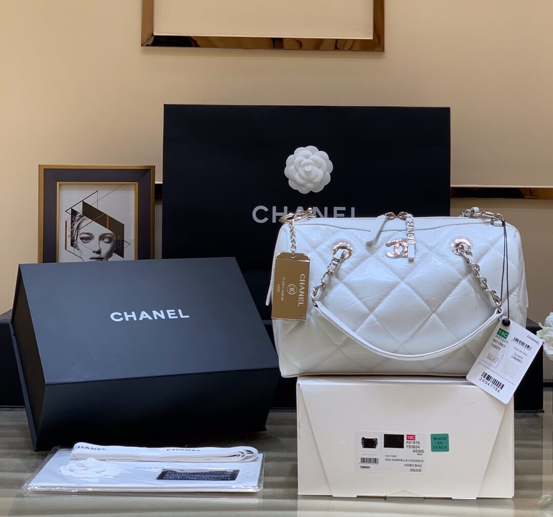 Chanel/香奈儿 2023新款小号保龄球包 AS1321白色