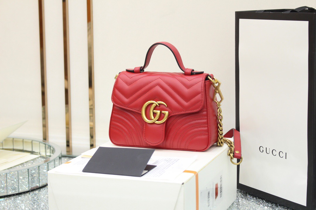Gucci古驰 【原厂皮】Gucci GG Marmont mini top handle bag 547260 DTDIT 6433