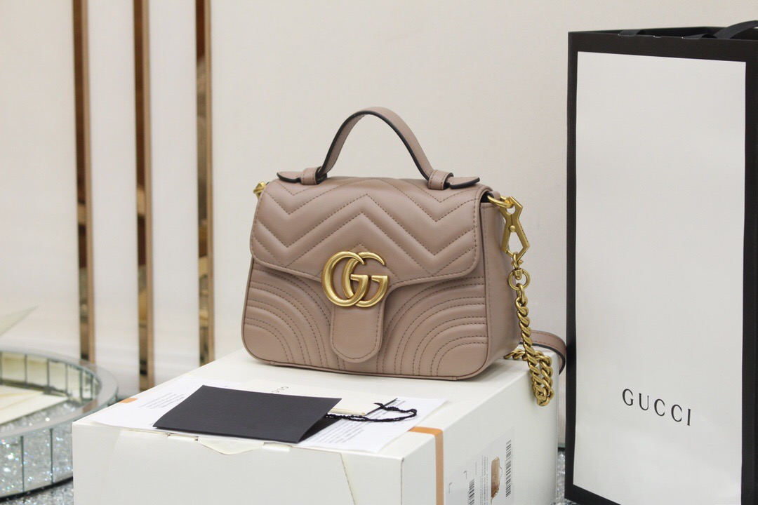 Gucci古驰 【原厂皮】Gucci GG Marmont mini top handle bag 547260 DTDIT 5729