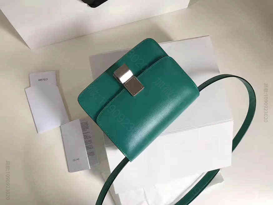 CELINE/赛琳 仙人掌绿细牙签纹Box皮复古豆腐包 164183