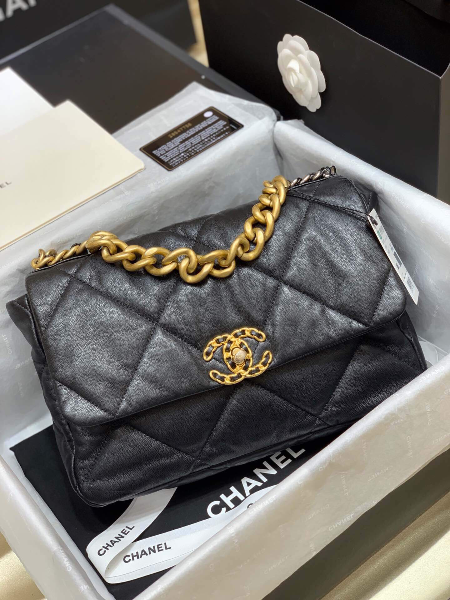 Chanel/香奈儿 专柜最新款19 bag中号链条包 AS1161黑色