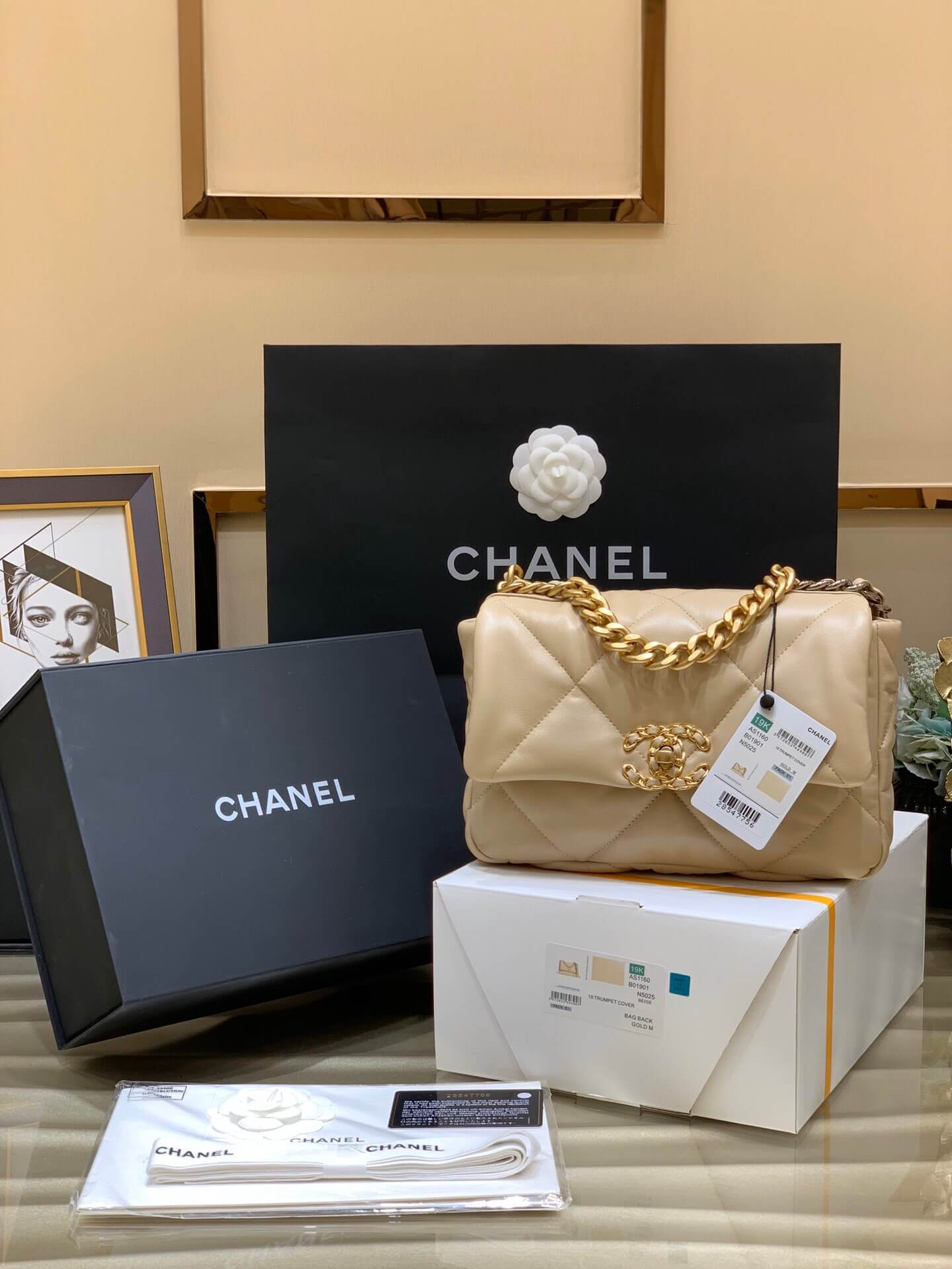 Chanel/香奈儿 专柜最新款19 bag小号 AS1160