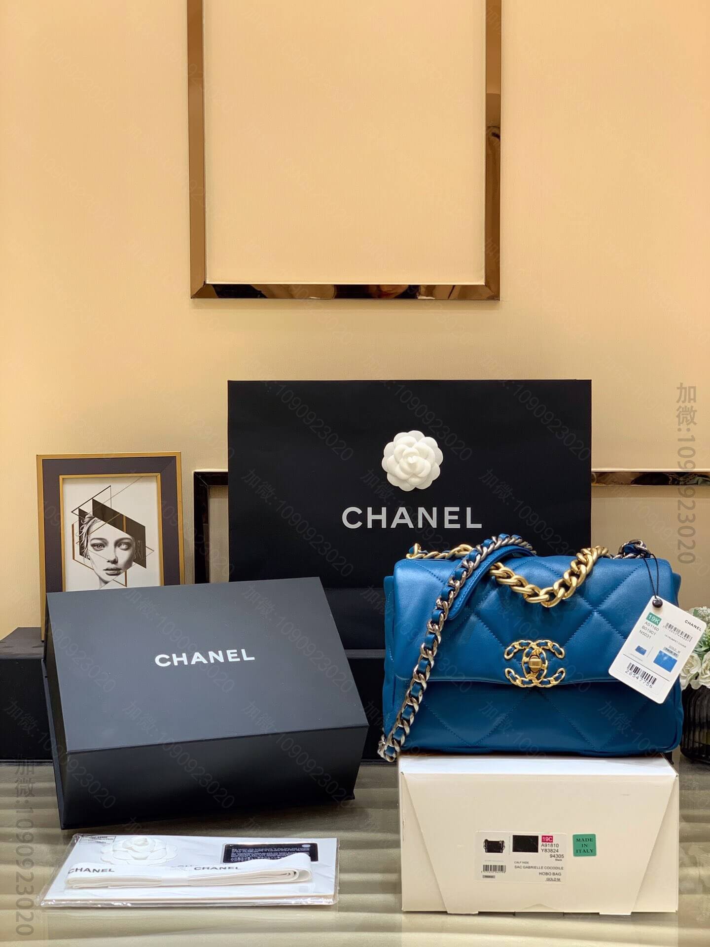 Chanel/香奈儿 专柜最新款19 bag小号 AS1160