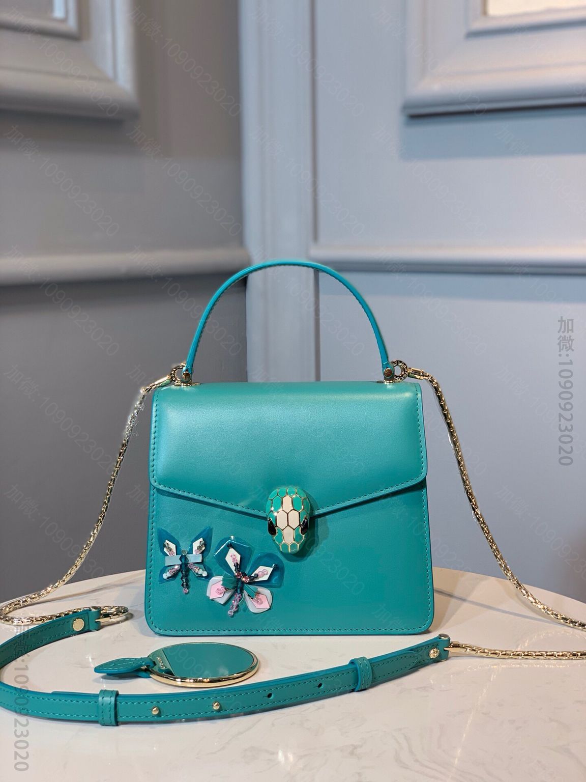 BVLGARI宝格丽“Serpenti Forever”斜挎包蝴蝶手提包38...