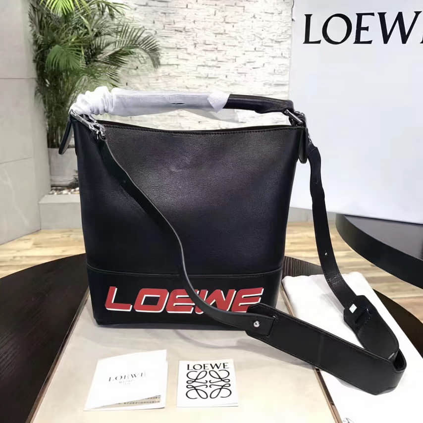 LOEWE/罗意威 Bucket bag系列 黑色小牛皮水桶包0236