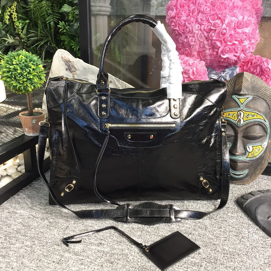 Balenciaga巴黎世家 CITY油蜡皮机车包368