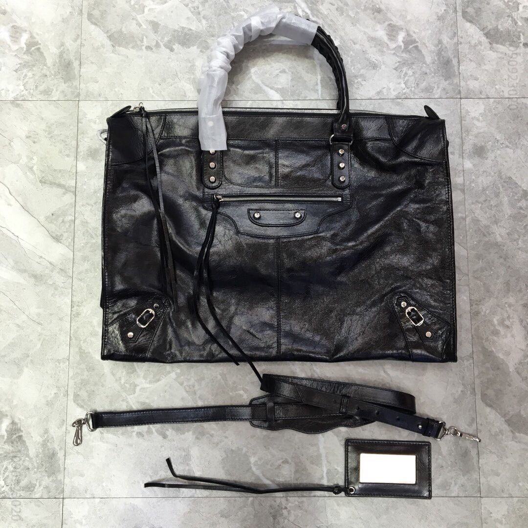 Balenciaga巴黎世家 CITY油蜡皮机车包368