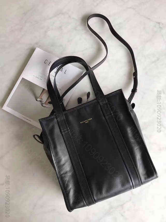 巴黎世家/Balenciaga Bazar羊皮购物袋 黑色
