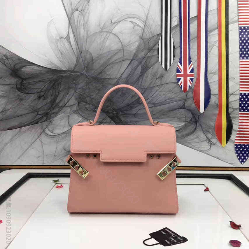 德尔沃/Delvaux Le Tempete系列 裸粉色手提斜挎包 28CM