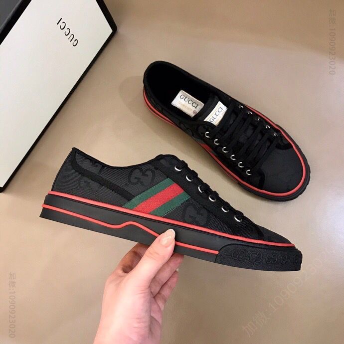 Gucci古驰 G家 Tennis 1977系列 情侣GG运动帆布鞋