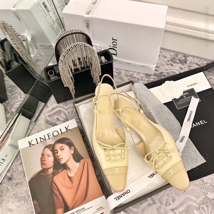 chanel香奈儿 小香中古Vintage 蝴蝶系带尖头跟鞋