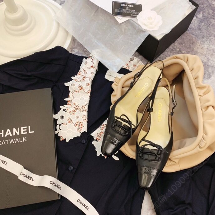 chanel香奈儿 小香中古Vintage 蝴蝶系带尖头跟鞋