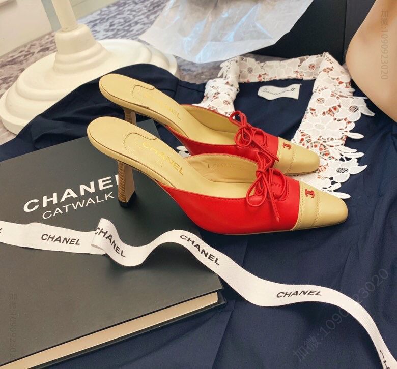 chanel香奈儿 小香中古Vintage 蝴蝶系带尖头跟鞋