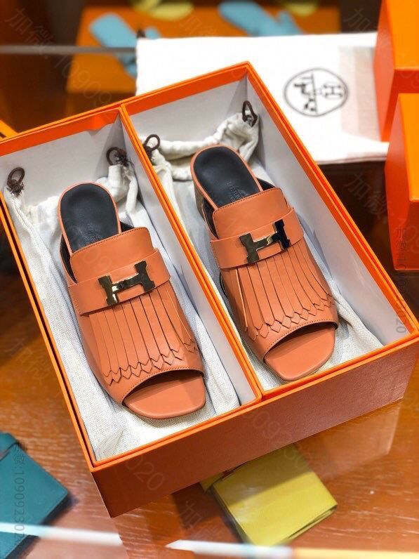 【HERMES】爱马仕 法国epsom原厂手掌纹女士拖鞋