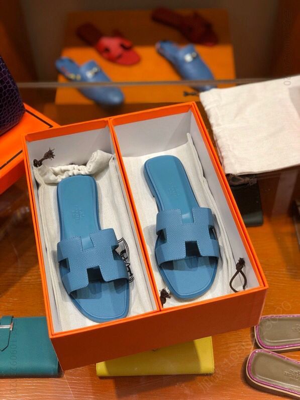 Hermes爱马仕 2023最新升级经典 H面款拖鞋 epson皮女款拖鞋