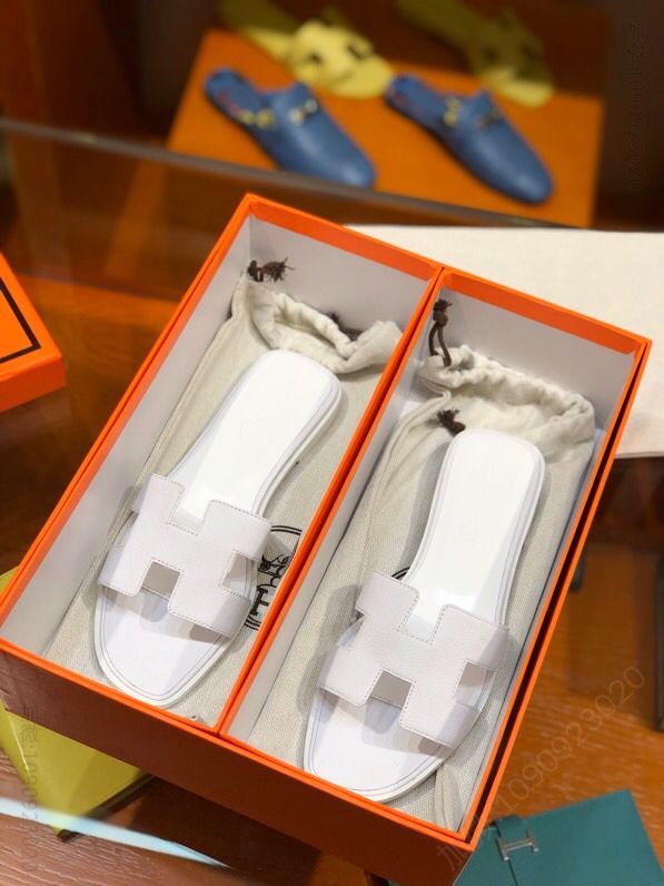 Hermes爱马仕 2023最新升级经典 H面款拖鞋 epson皮女款拖鞋