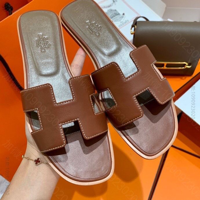 Hermes爱马仕 2023最新升级经典 H面款拖鞋 epson皮女款拖鞋