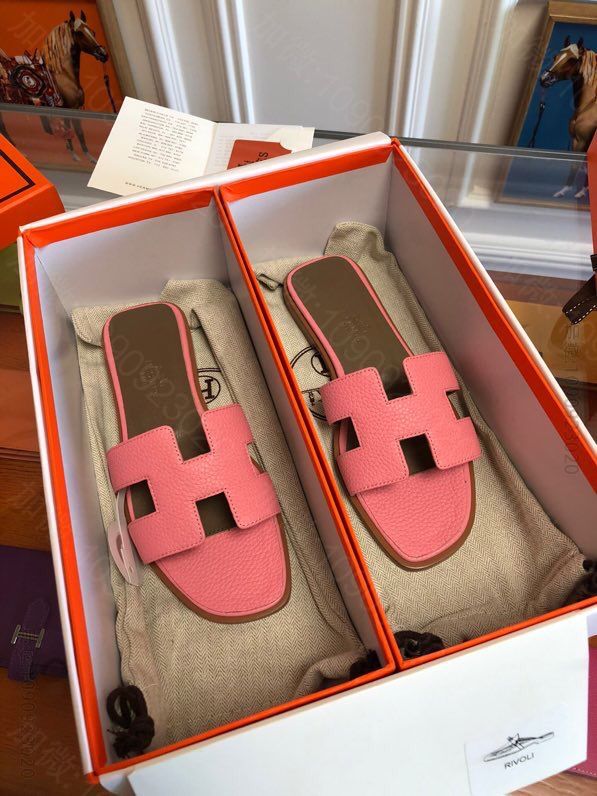 Hermes爱马仕 2023最新升级经典 H面款拖鞋 epson皮女款拖鞋