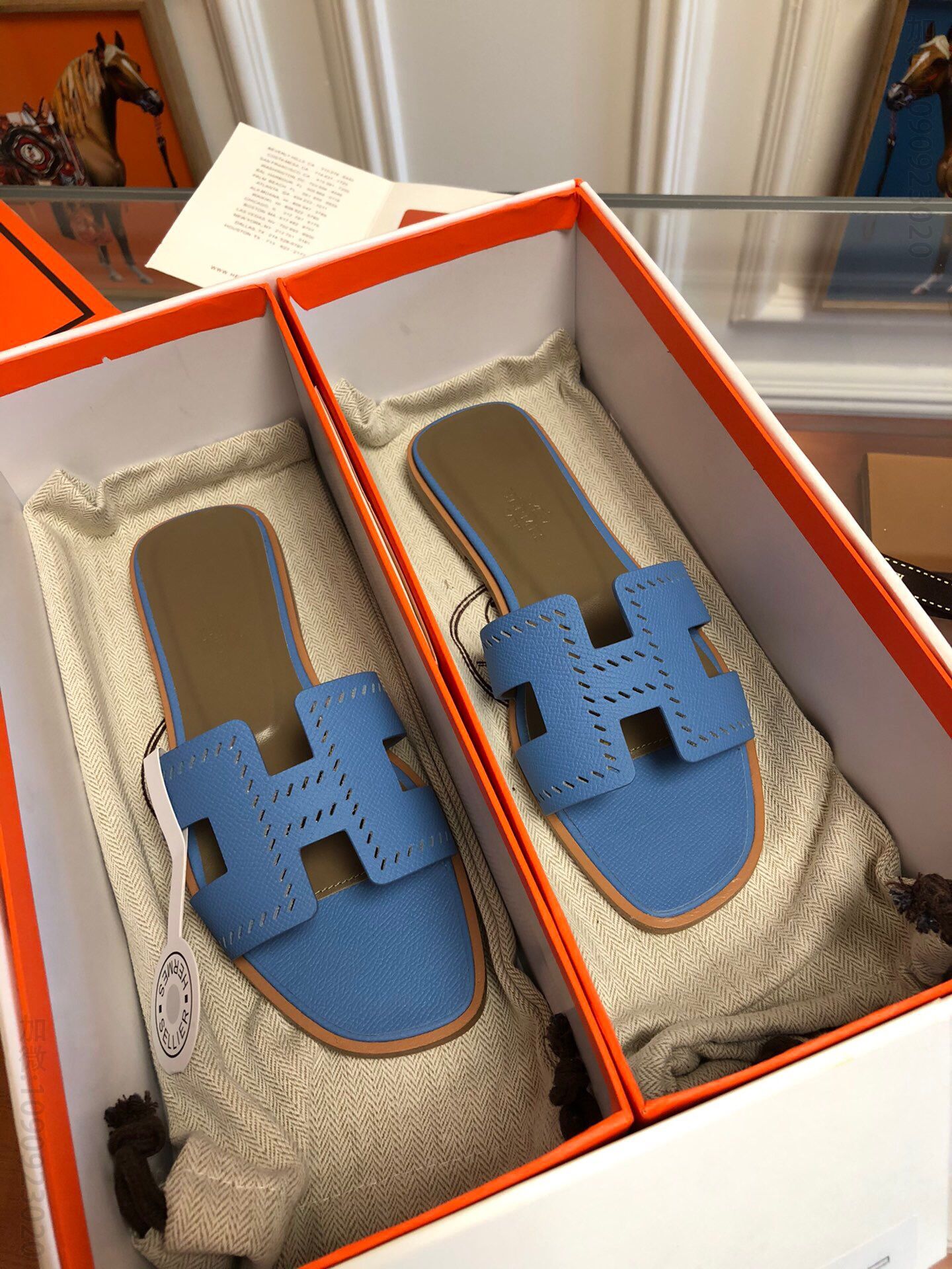 Hermes爱马仕 2023最新升级经典 H面款拖鞋 epson皮女款拖鞋
