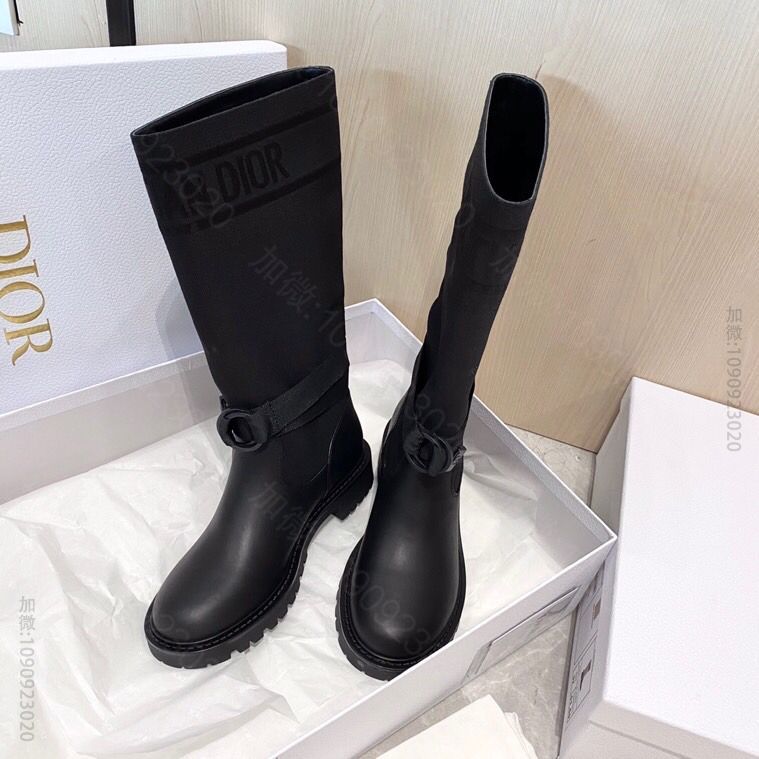 Dior/2023秋冬新款民族复古布面长靴