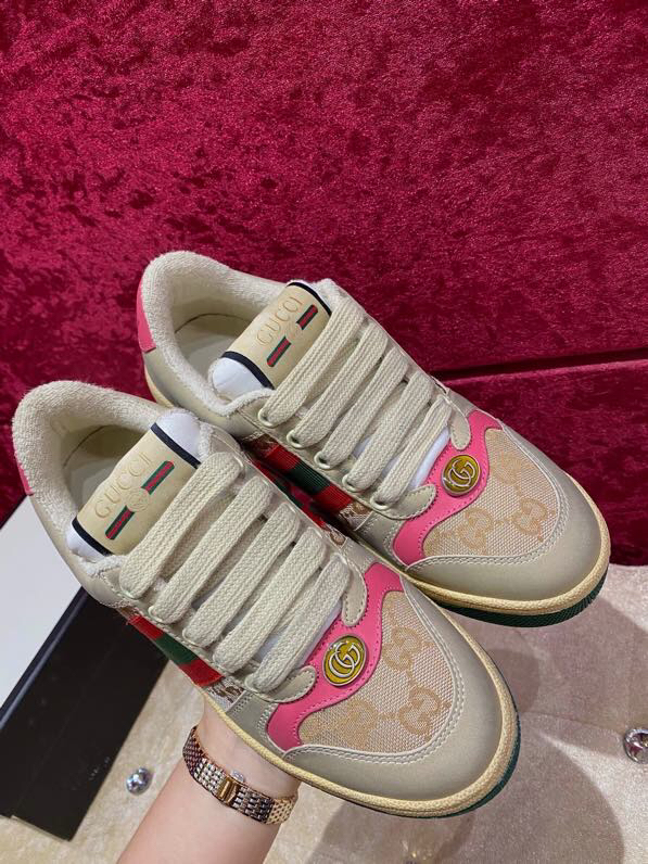 原版古驰女士平板鞋 Gucci古驰 Screener系20最新颜色小脏鞋休闲运动鞋 古驰女士平板鞋 