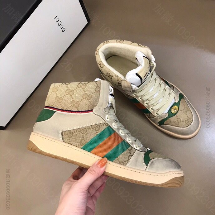 Gucci古驰 2023早春最火古驰毛巾里系列做旧休闲小脏鞋运动鞋高帮鞋