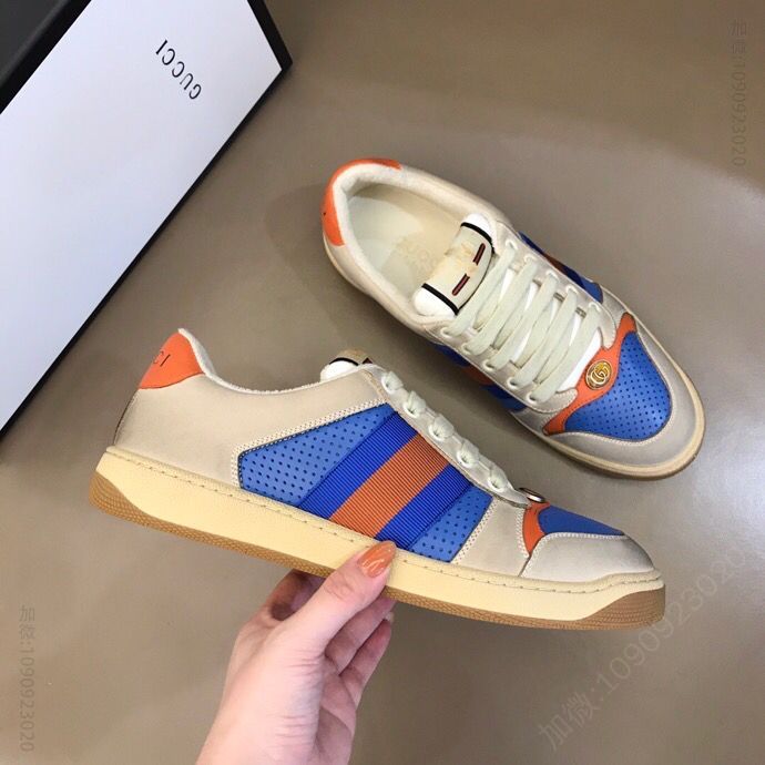 gucci古驰 Gu～i情侣低帮运动鞋系列复古小脏鞋平板鞋