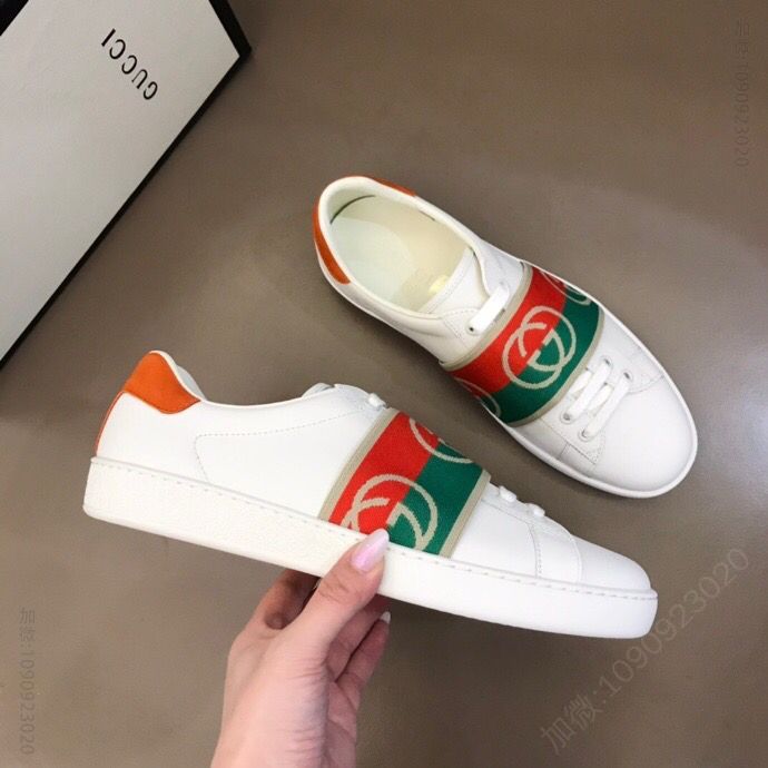 Gucci古驰 意大利进口原版皮料G家经典小白鞋