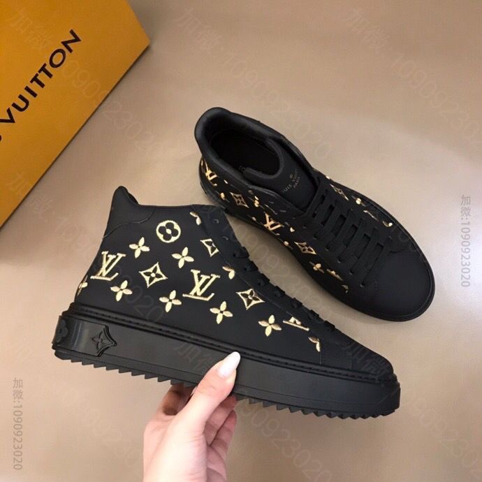 LV/路易威登 L 经典奢牌情侣款秋冬高帮运动鞋