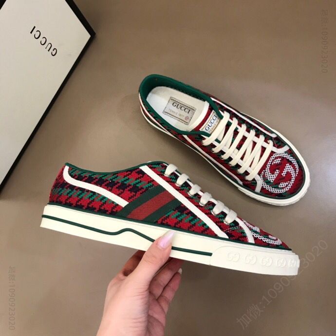 Gucci古驰 G家 Tennis 1977系列 情侣GG运动帆布鞋