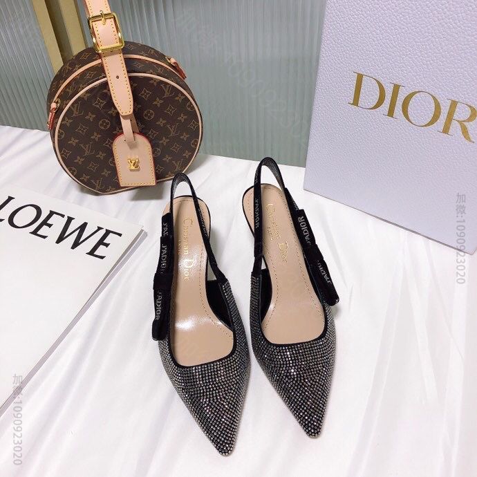 dior迪奥 2023春夏新款 最新烫钻CD字母鞋6.5cm高跟凉鞋