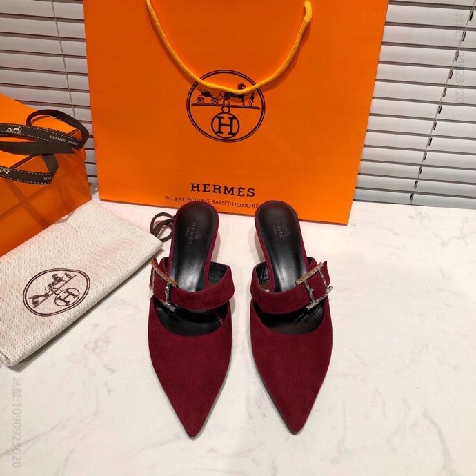 Hermes爱马仕 原版定制牛皮拼接面料进口牛皮革HEMS 新品单鞋