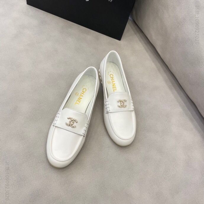 chanel香奈儿 2023 新款真皮大底链条乐福单鞋