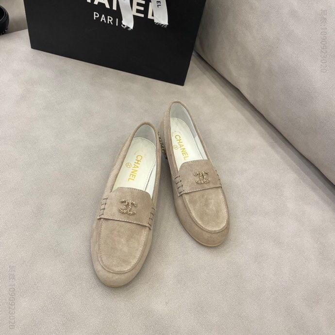 chanel香奈儿 2023 新款真皮大底链条乐福单鞋
