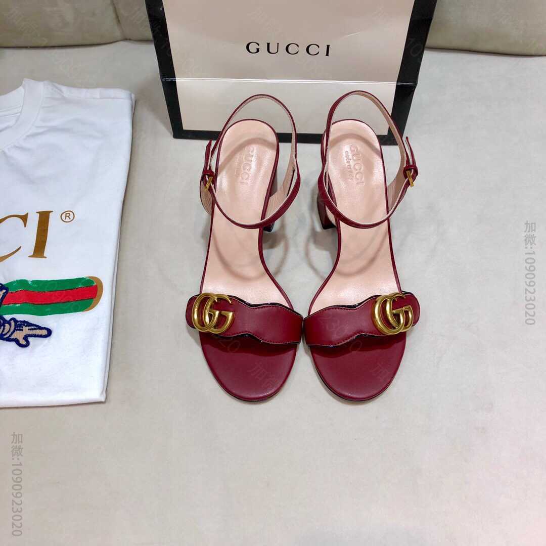 Gucci古驰 市场高端版本 面料、内里、中大底全真皮女士凉鞋