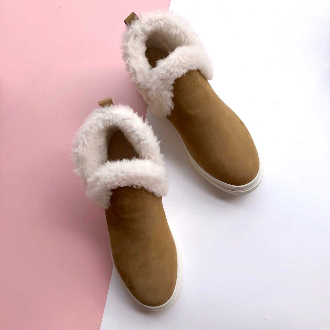 FEDERICADIDONATO 鞋面采用超级温暖进口编织羊毛女士高帮鞋