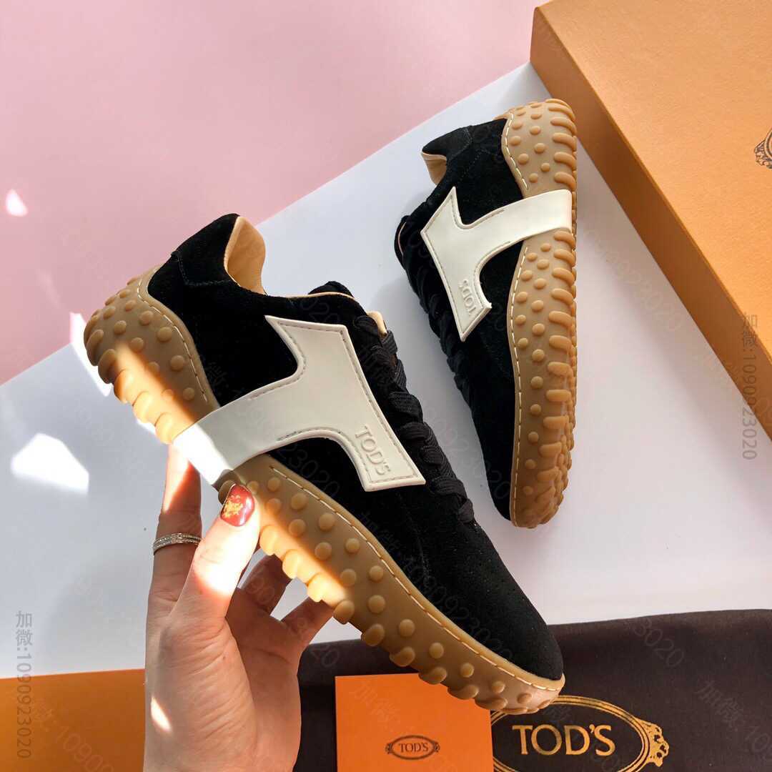 TODS 最新款“进口磨砂牛皮搭配透气网孔运动豆豆老爹鞋