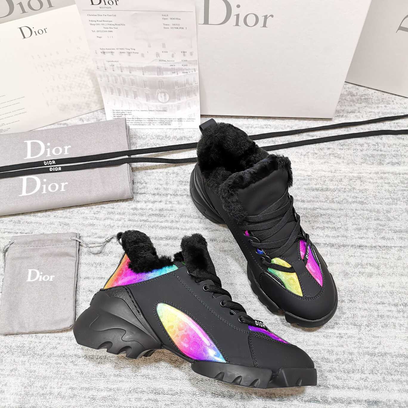 Dior 迪奥 2023新款面皮采用进口丝绸皮拼接羊毛运动鞋女款
