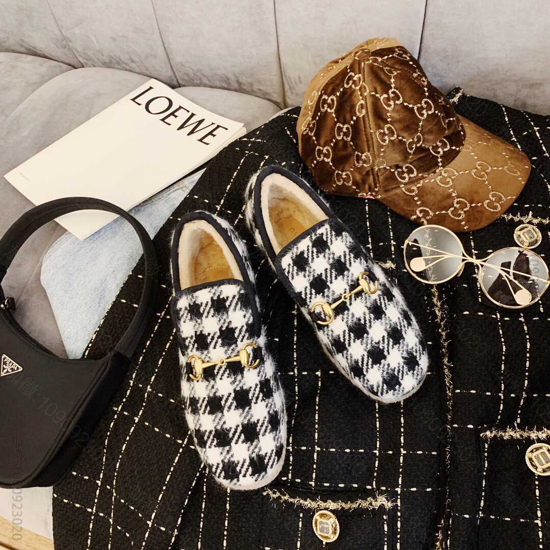 Gucci古驰 新款羊毛马衔扣一脚蹬情侣款乐福鞋