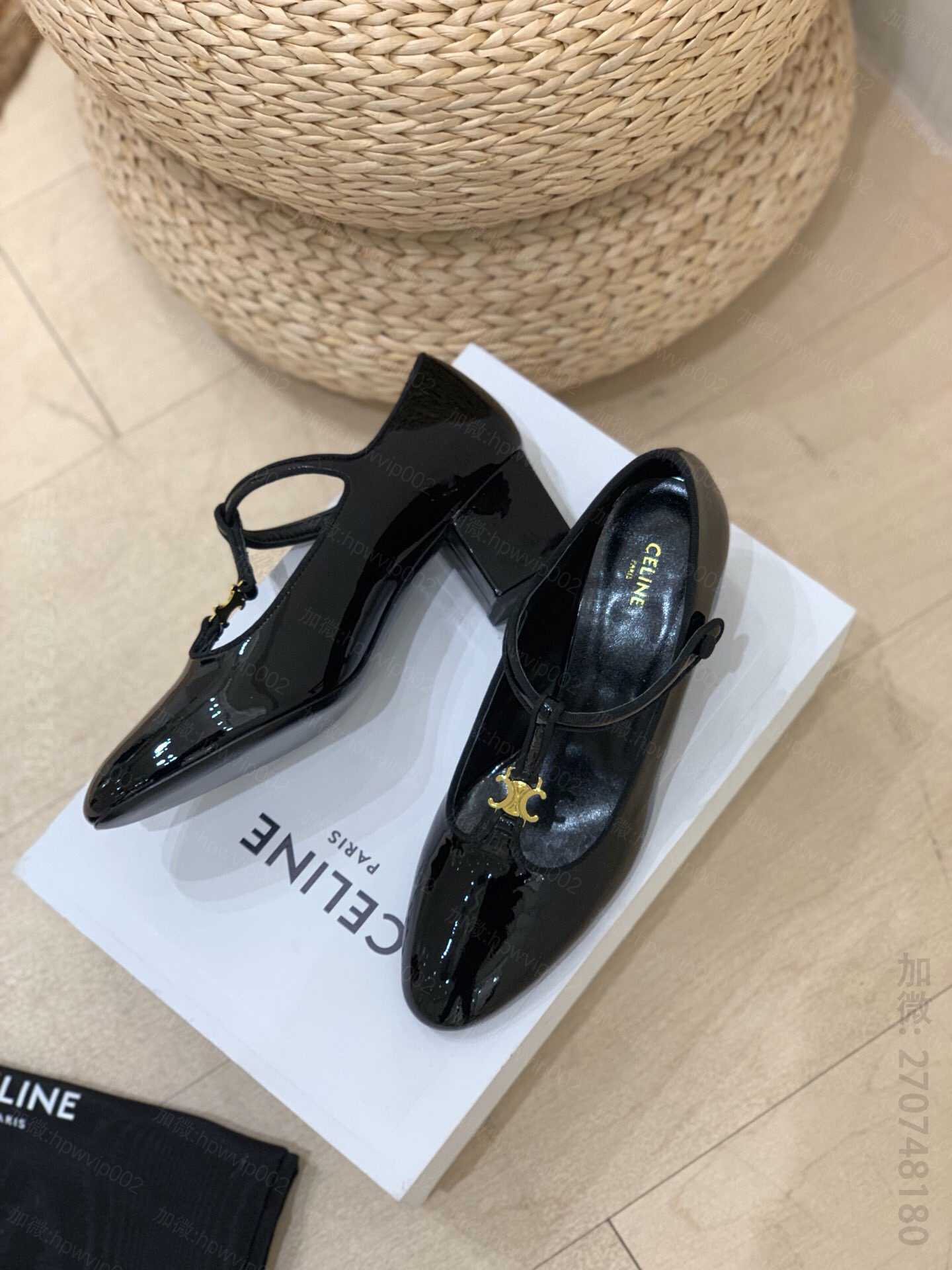 CELINE 思琳小皮鞋 玛丽珍T-bar漆皮单鞋 高仿赛琳高跟鞋 