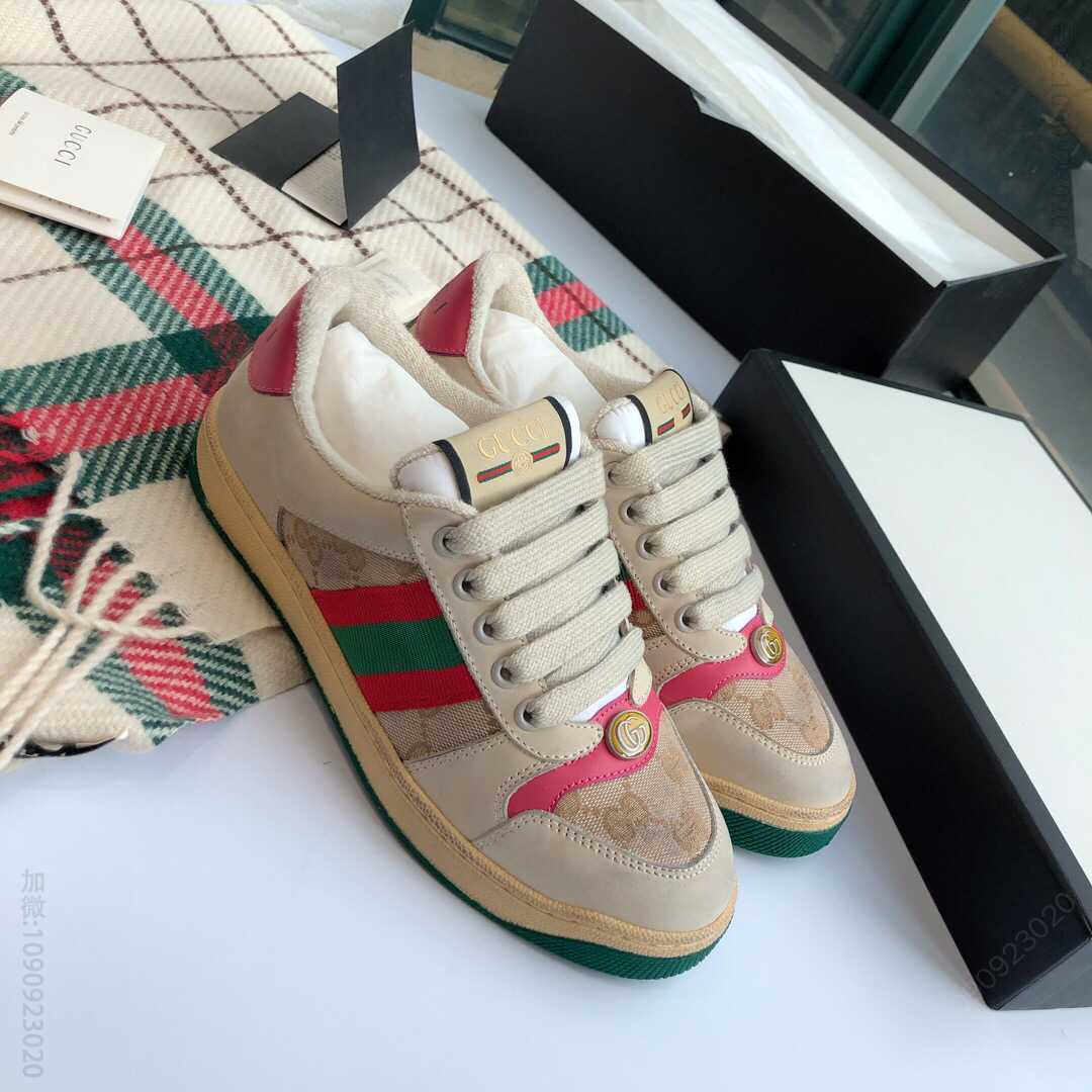 Gucci 古驰 复古做旧系列情侣款Screener系列GG高帮运动鞋