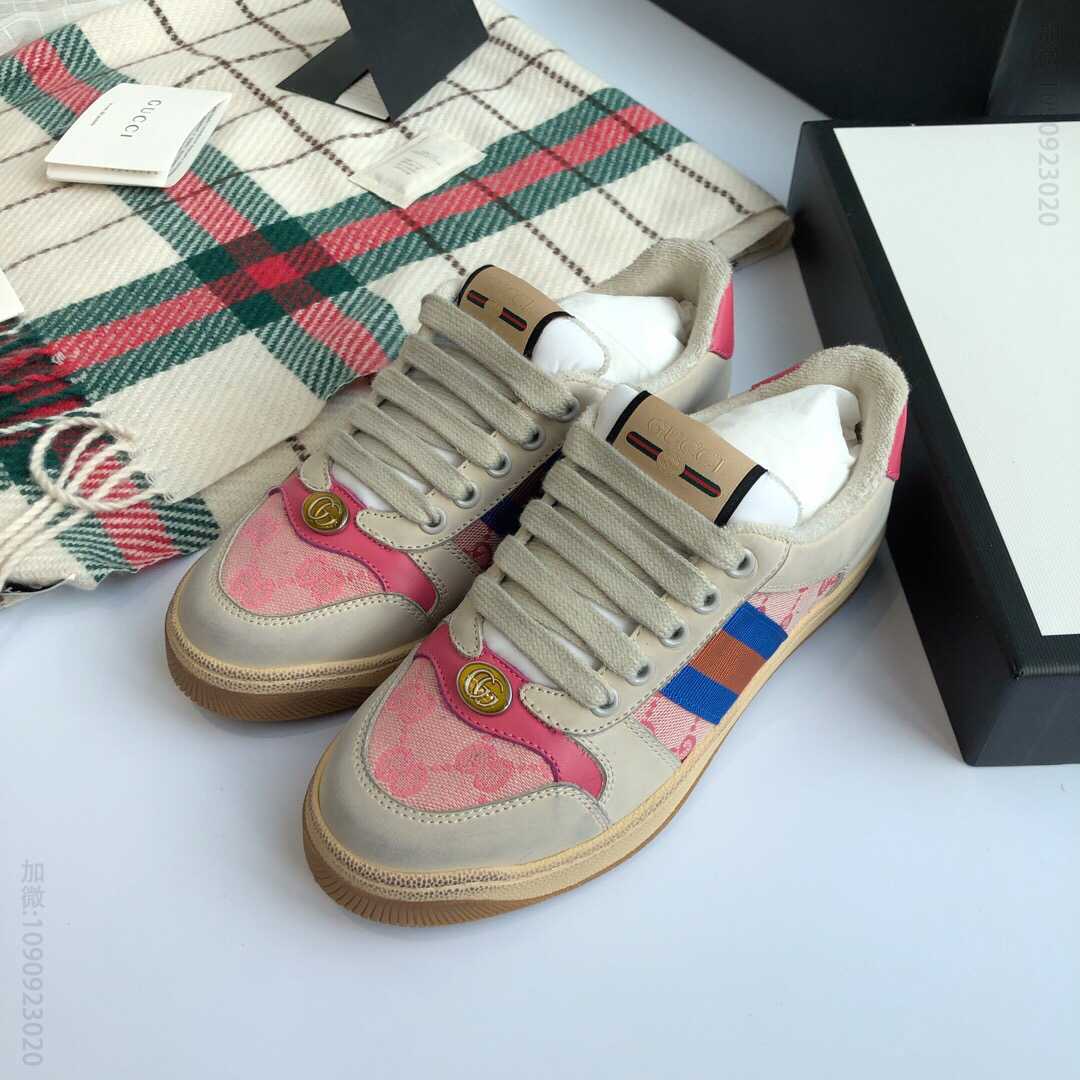 Gucci 古驰 复古做旧系列情侣款Screener系列GG高帮运动鞋