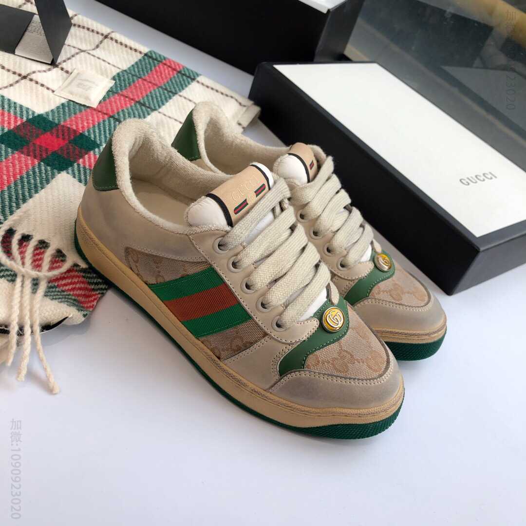 Gucci 古驰 复古做旧系列情侣款Screener系列GG高帮运动鞋