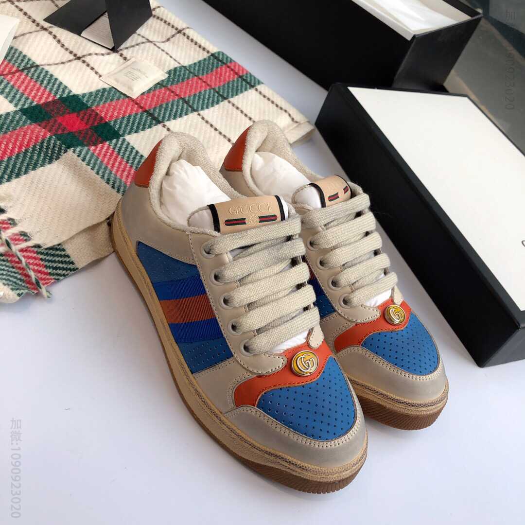 Gucci 古驰 复古做旧系列情侣款Screener系列GG高帮运动鞋