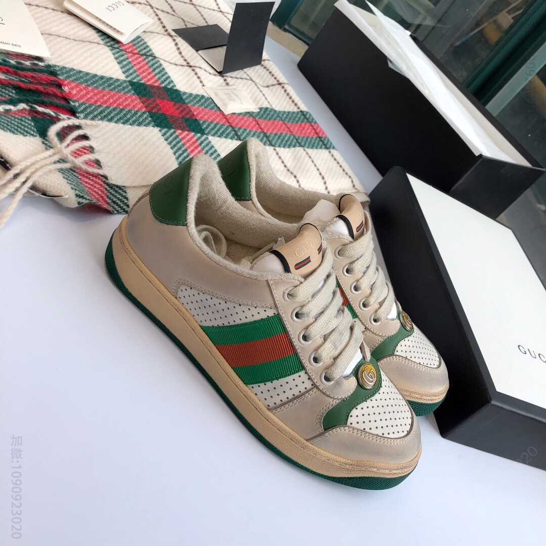 Gucci 古驰 复古做旧系列情侣款Screener系列GG高帮运动鞋