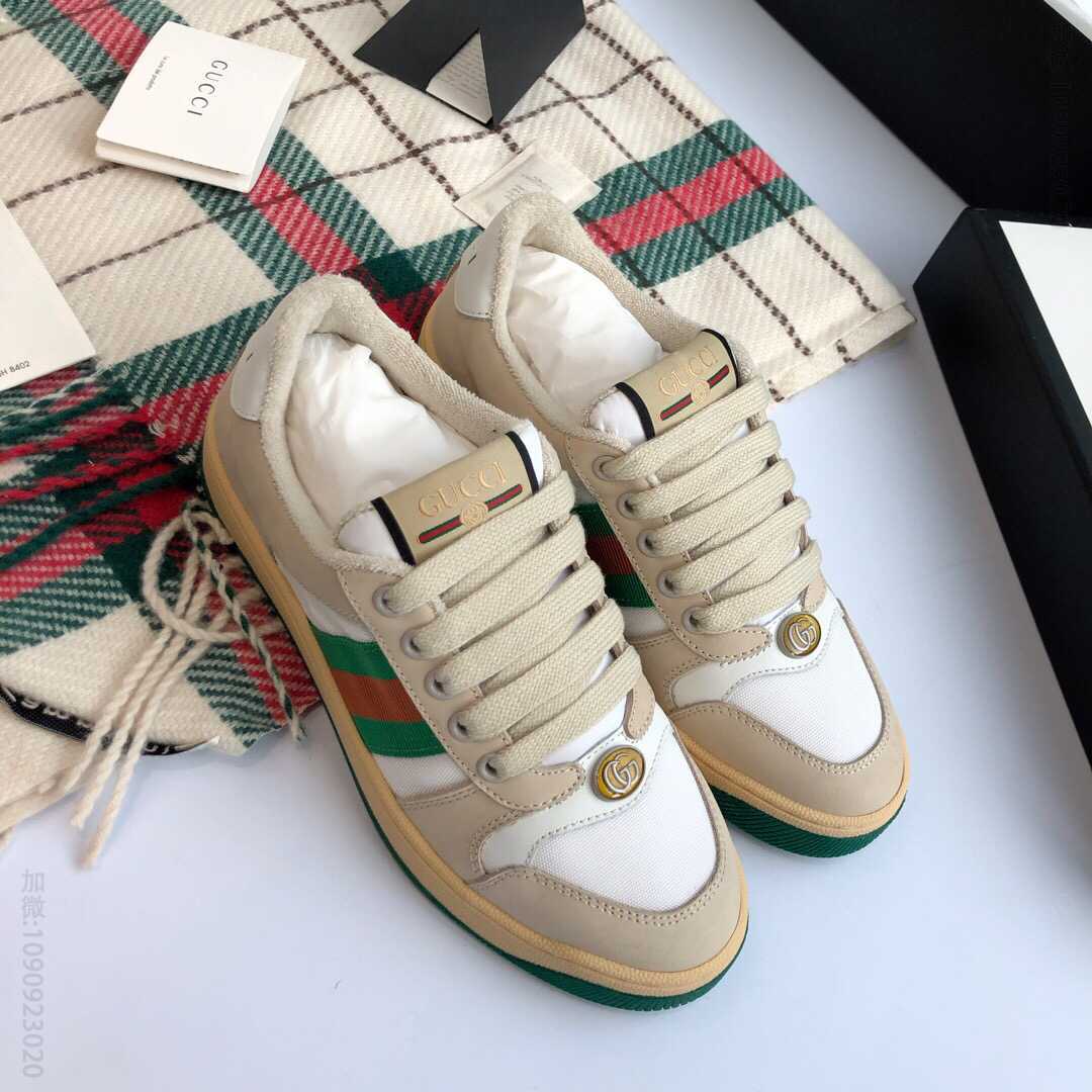 Gucci 古驰 复古做旧系列情侣款Screener系列GG高帮运动鞋