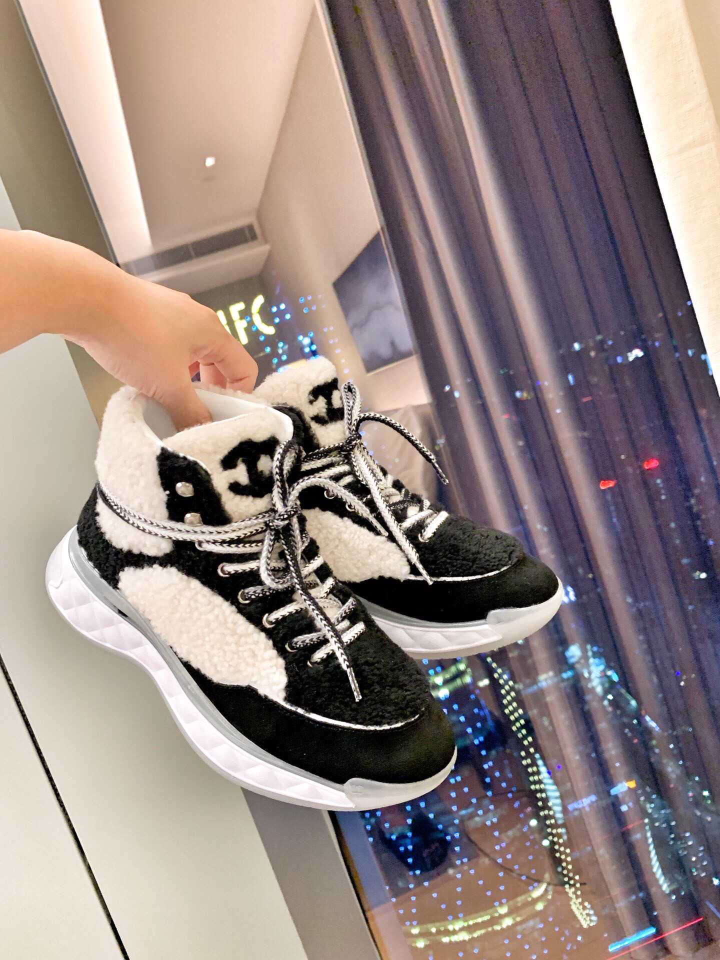 chanel香奈儿 2023新款地表最保暖熊猫鞋高帮鞋
